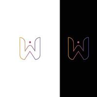 w lettre ligne art logo vecteur professionnel abstrait monogramme logo conception symbole