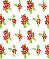 Noël en tissu modèle hiver végétation Noël veille les plantes sur blanc Contexte. de fête Noël imprimer. Noël fonds d'écran vecteur