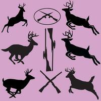 gratuit vecteur cerf silhouette chasse silhouettes pack