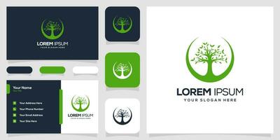 une vert affaires carte et logo vecteur