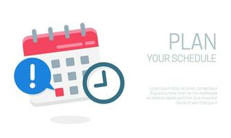 programme vecteur illustration. calendrier et planificateur rappel notification.