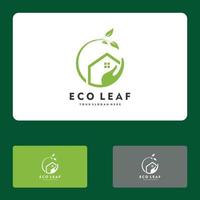 Feuille d'accueil, maison verte, eco house logo icône vecteur illustration design