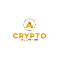 lettre ta ou à numérique crypto devise logo avec blockchain technologie. financier La technologie ou fintech logo modèle vecteur