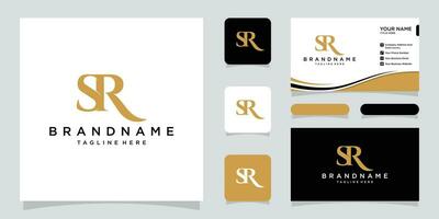 initiale lettre sr ou rs typographie logo conception vecteur avec affaires carte conception