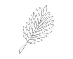 branche avec feuilles plante écologie isolé icône ligne style vecteur illustration conception