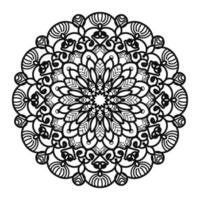 motif circulaire en forme de mandala avec fleur pour la décoration de tatouage mandala au henné vecteur