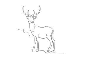 une cerf se tenait à la recherche à le côté vecteur