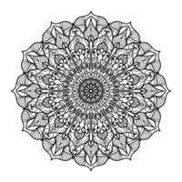 motif circulaire en forme de mandala avec fleur pour la décoration de tatouage mandala au henné vecteur