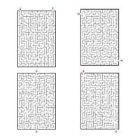 un ensemble de labyrinthes rectangulaires. jeu pour les enfants. casse-tête pour les enfants. énigme du labyrinthe. illustration vectorielle plane isolée sur fond blanc. vecteur