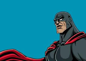 super-héros portrait noir vecteur