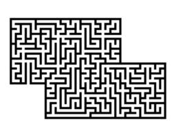 labyrinthe rectangulaire abstrait. jeu pour les enfants. casse-tête pour les enfants. énigme du labyrinthe. illustration vectorielle plane isolée sur fond blanc. avec place pour votre image. vecteur