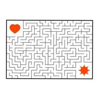 labyrinthe rectangulaire abstrait. jeu pour les enfants. casse-tête pour les enfants. énigme du labyrinthe. illustration vectorielle plane isolée sur fond blanc. vecteur