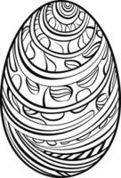 Pâques Oeuf icône avec reflet, Facile Pâques Oeuf traditionnel avec ondulé ligne motifs symbole vecteur signe, plat noir silhouette sur blanc Contexte. ai généré illustration.