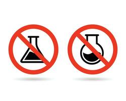 avertissement non chimique signe et symbole. non chimique additifs vecteur signe. non conservateur icône