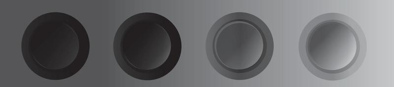Conception de boutons de vecteur 3D. formes géométriques. cercle sur fond noir, sombre, blanc avec des ombres claires. éléments web géométrie tendance moderne arbre conception dimensionnelle.