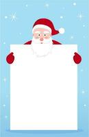 Père Noël avec Vide blanc planche Contexte vecteur