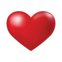 vecteur brillant rouge cœur illustration sur blanc