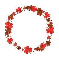vecteur viva magenta floral Vide modèle. cercle vide Cadre avec épanouissement rouge et rose fleurs