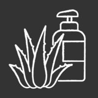 lotion à base de plantes craie icône blanche sur fond noir vecteur