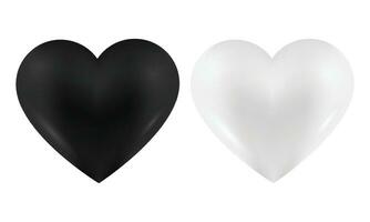 vecteur noir et blanc cœur isolé sur blanc Contexte. content la Saint-Valentin journée salutation modèle