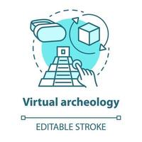 icône de concept d'archéologie virtuelle vecteur