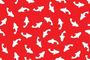 illustration modèle de blanc koi poisson sur rouge Contexte. vecteur