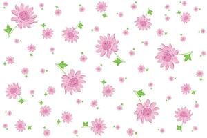 illustration modèle de rose fleur avec feuilles sur blanc Contexte. vecteur