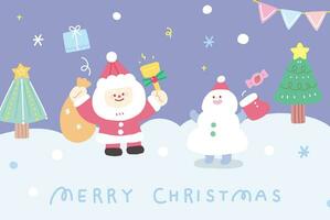 joyeux Noël content Nouveau année vacances illustration social médias vente affiche salutation carte bannière couverture vecteur