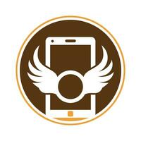 aile mobile logo icône vecteur. vecteur