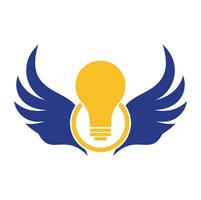 aile ampoule logo conception icône vecteur. vecteur