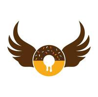 ailé Donut modèle logo conception. vecteur