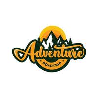 route voyage Montagne aventure logo vecteur illustration. c'est utilisation pour T-shirt conception.