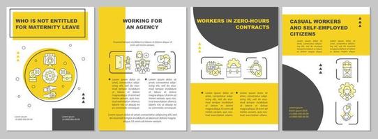 modèle de brochure jaune qui n'a pas droit au congé de maternité vecteur