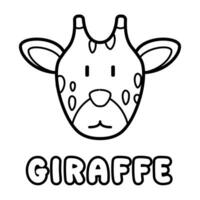 girafe coloration livre. coloration page pour enfants. vecteur