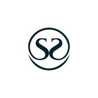initiale lettre ss ou s minimaliste art monogramme forme logo, vecteur illustration