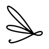 libellule ligne art griffonnage illustration, Facile et minimaliste insecte libellule logo conception. contour libellule logo vecteur