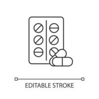 icône linéaire de pilules vecteur