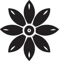 fleur icône vecteur art illustration, noir Couleur isolé blanc Contexte 17