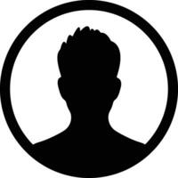 utilisateur profil, la personne icône dans plat isolé dans adapté pour social médias homme profils, économiseurs d'écran représentant Masculin visage silhouettes vecteur pour applications site Internet