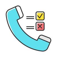 icône de couleur de sondage téléphonique vecteur