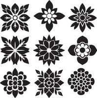 fleur icône vecteur illustration noir couleur, fleur icône silhouette 29
