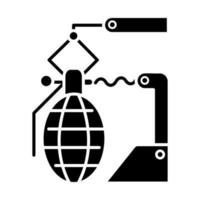 icône de glyphe de l'industrie de l'armement vecteur