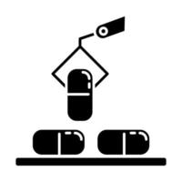 icône de glyphe de l'industrie pharmaceutique vecteur