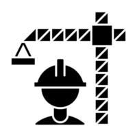 icône de glyphe de l'industrie de la construction vecteur