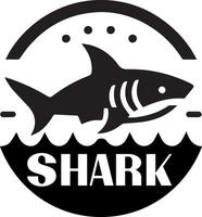 requin logo vecteur art illustration noir Couleur blanc Contexte 11