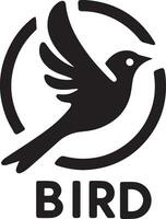 oiseau logo vecteur art illustration noir couleur, oiseau icône vecteur silhouette 4
