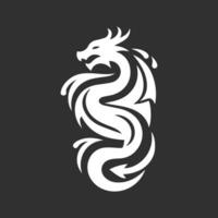 dragon tête silhouette logo conception. ailé dragon vecteur icône dans noir et blanc Couleur