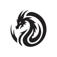 dragon tête silhouette logo conception. ailé dragon vecteur icône dans noir et blanc Couleur