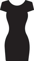 femelle robe vecteur art illustration noir Couleur silhouette 30