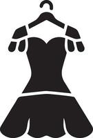 femelle robe vecteur art illustration noir Couleur silhouette 24